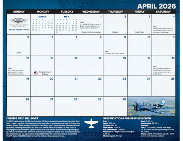 2026 Commemorative Air Force Calendar