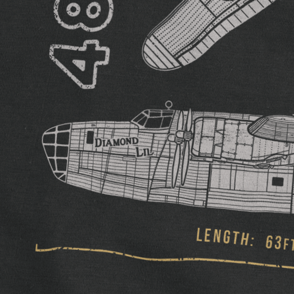 B-24 Liberator 'Diamond Lil' Blueprint Premium T-Shirt