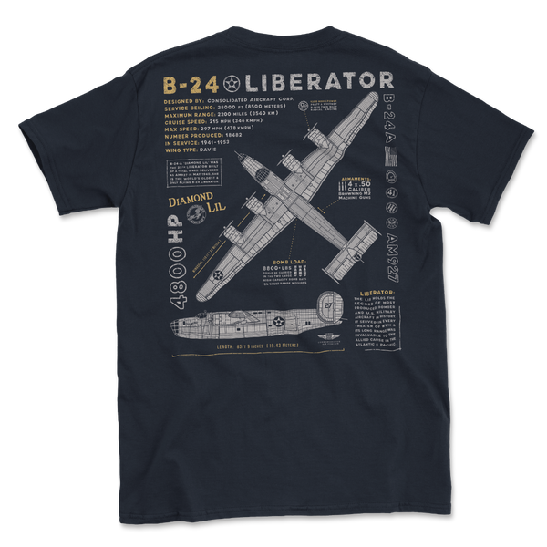 B-24 Liberator 'Diamond Lil' Blueprint Premium T-Shirt