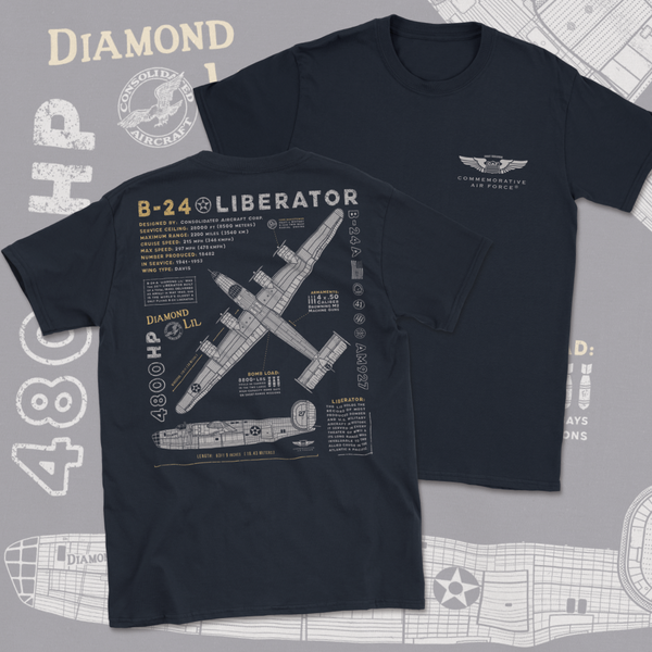 B-24 Liberator 'Diamond Lil' Blueprint Premium T-Shirt