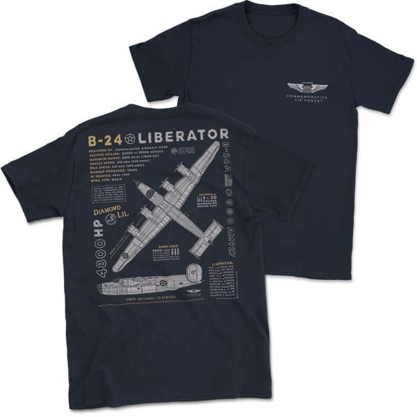 B-24 Liberator 'Diamond Lil' Blueprint Premium T-Shirt