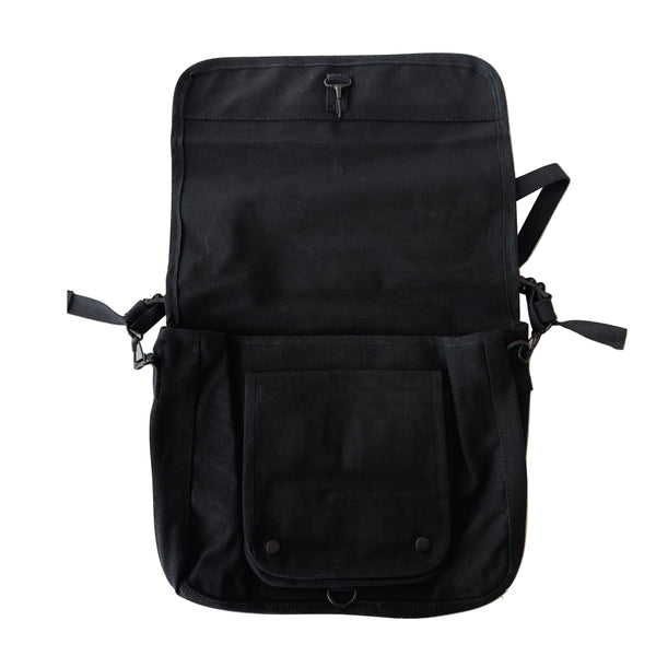 Black Canvas Paratrooper Messenger Bag Inside View