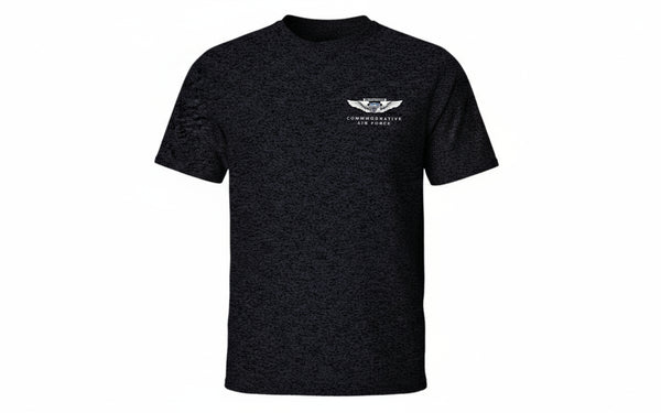 Black t-shirt with 'Property of Cadet Crew' text and logo on a white background