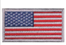 American flag patch with red, white, and blue colors.