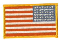 American flag patch with yellow border