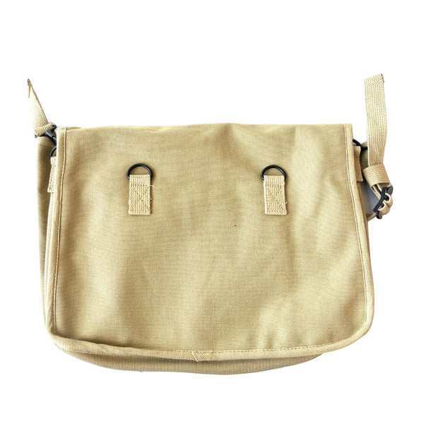 Khaki Canvas Paratrooper Messenger Bag Back View