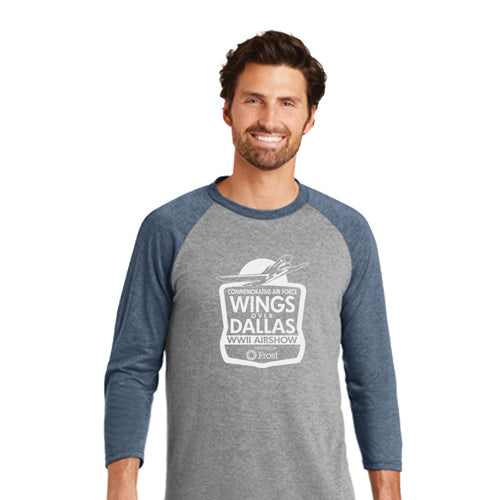 Wings Over Dallas Raglan 3/4 Sleeve T-Shirt